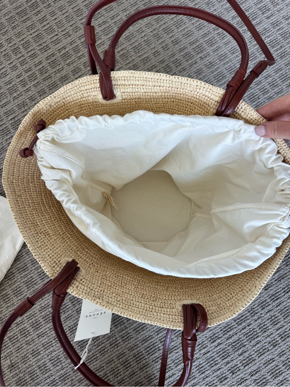 Sézane NWT Justine basket bag - Raffia - Picture 8 of 11